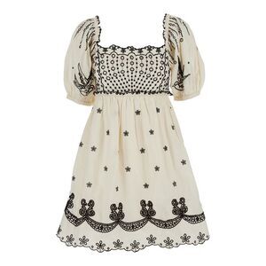 Sea Nyc Women 'Kingsley' White Dress With All-Over Embroidery In Cotton Woman